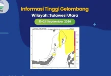 BMKG Himbau Peringatan Gelombang Tinggi di Perairan Sangihe