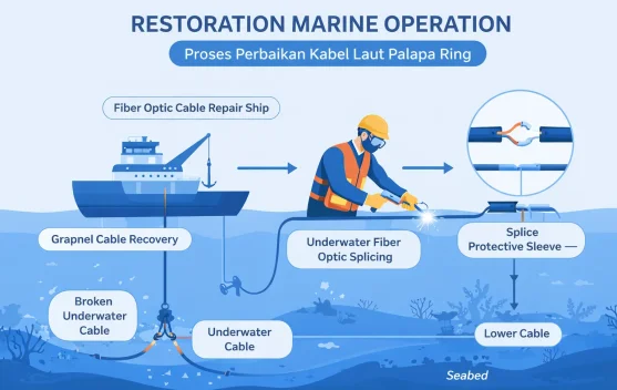 Mengenal Restoration Marine Operation Perbaikan Kabel Laut Palapa Ring