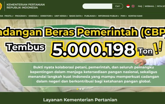 Cadangan Beras Pemerintah Tembus 5 Juta Ton, Kementan Klaim Rekor Tertinggi