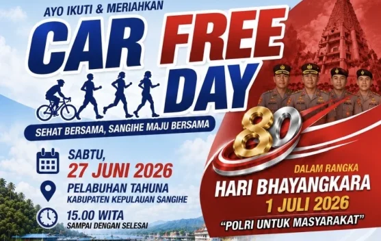 Car Free Day Meriahkan Hari Bhayangkara ke-80, Kapolres Sangihe Ajak Masyarakat Hid