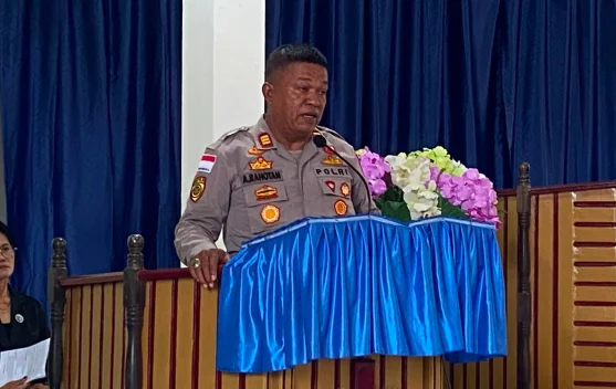 Polres Sangihe Ajak Jemaat GMIST Lohonggigile Perkuat Kamtibmas