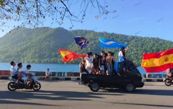 Fans Timnas Spanyol Gelar Pawai Kendaraan Pasca Kemenangan Menghadapi Argentina