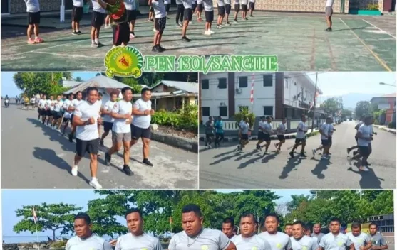 Pembinaan Fisik Jadi Kunci Prajurit Kodim Sangihe Tetap Prima