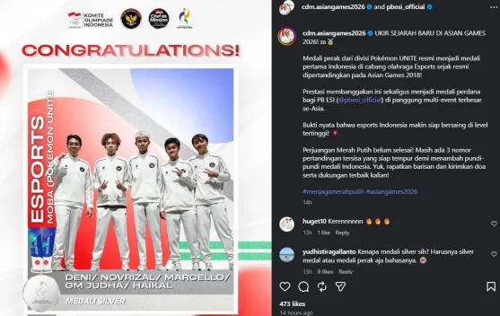 Indonesia Raih Perak Esports Asian Games 2026 lewat Pokémon UNITE