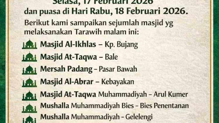 Muhammadiyah Aceh Tengah Gelar Tarawih Awal Ramadan di 8 Lokasi