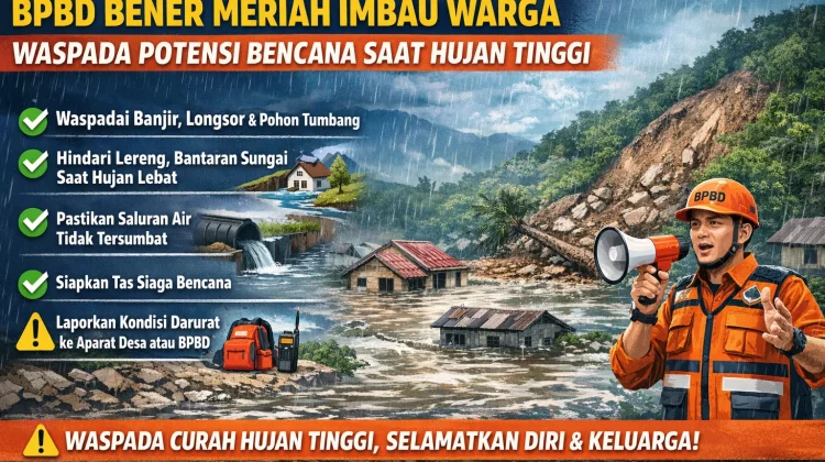 Hujan, BPBD Bener Meriah Imbau Waspada Potensi Bencana