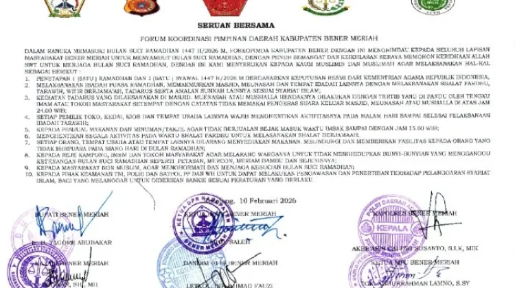 Ramadhan 1447 H, Forkopimda Bener Meriah Keluarkan Seruan Bersama