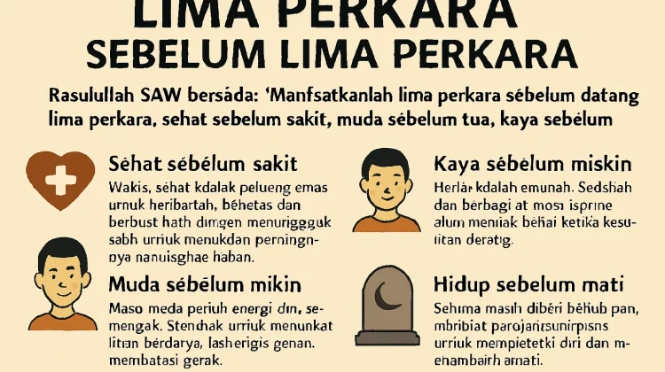 Lima Perkara sebelum Lima Perkara, Pesan Rasulullah yang Menggetarkan Hati