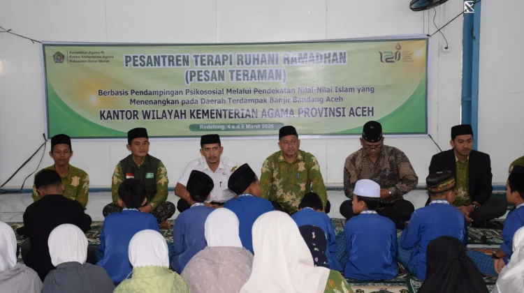 Kemenag Bener Meriah Buka Pesantren Terapi Rohani di Huntara Tunyang