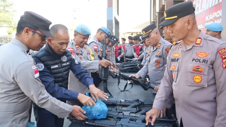 Kapolres Aceh Tengah Cek Inventaris Senpi Organik