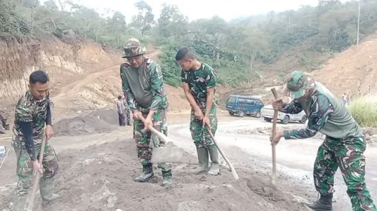 TNI Cor Areal Jembatan Aramco Lintas Eks KKA