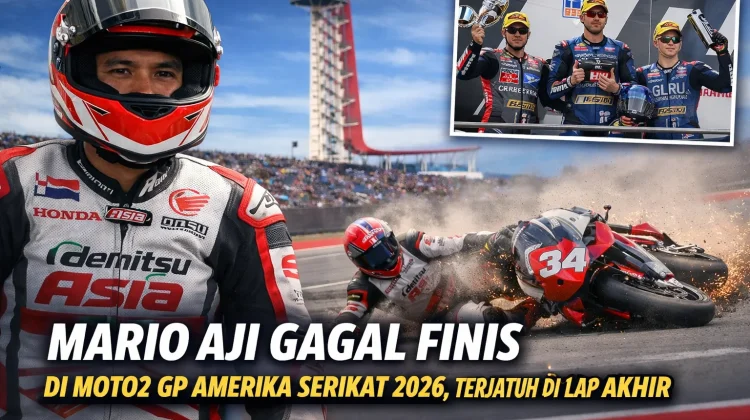 Mario Aji Gagal Finis di Moto2 GP Amerika Serikat 2026