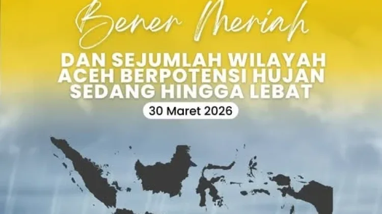 Bener Meriah Berpotensi Diguyur Hujan Sedang hingga Lebat, Warga Diminta Waspada