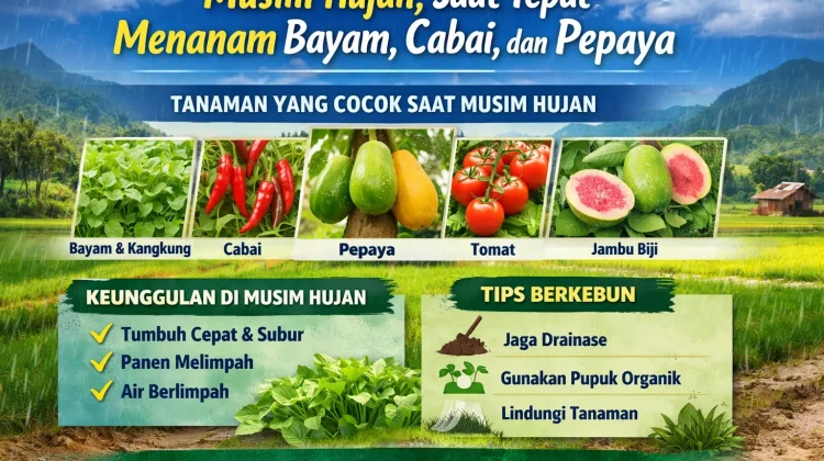 Musim Hujan, saat Tepat Menanam Bayam, Cabai, dan Pepaya