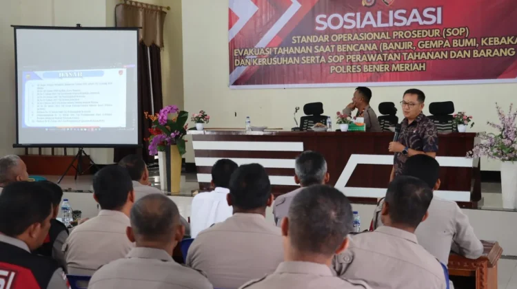 Polres Bener Meriah  Sosialisasi SOP Evakuasi Tahanan Saat Bencana dan Kerusuhan