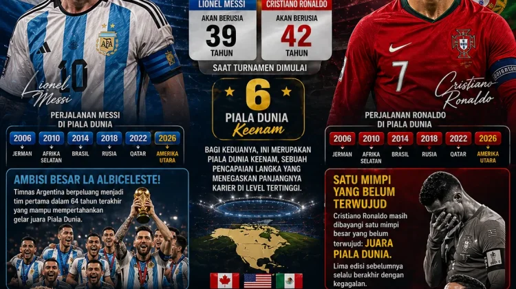 Piala Dunia 2026 Jadi Panggung Terakhir Messi dan Ronaldo?