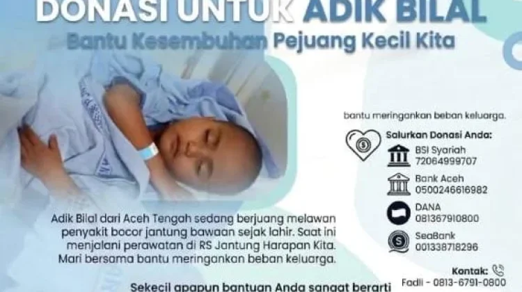Adik Bilal, Pejuang Kecil dari Aceh Tengah Berjuang Lawan Bocor Jantung