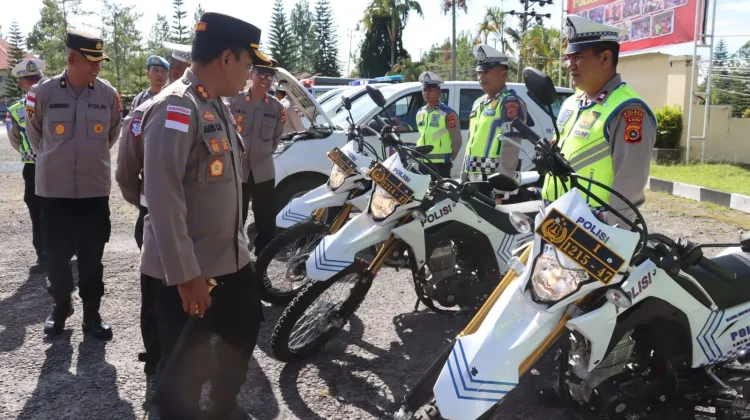 Jelang  May Day, Kapolres Bener Meriah Cek Kesiapan Dalmas dan Kendaraan Dinas