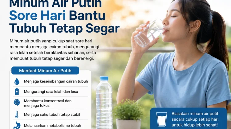 Minum Air Putih Sore Hari Bantu Tubuh Tetap Segar