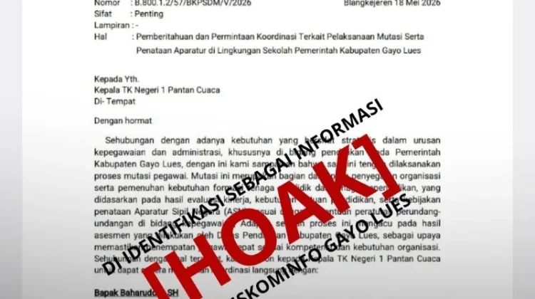 Penipuan Mutasi Catut Nama BKPSDM Gayo Lues