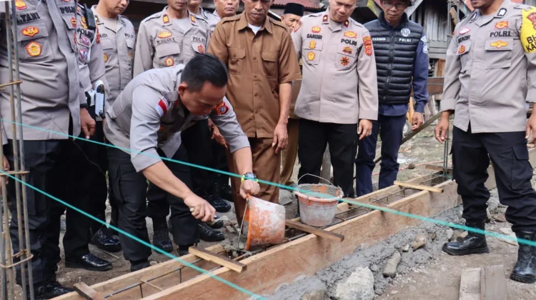 Polres Aceh Tengah Bangun Rumah Layak Huni