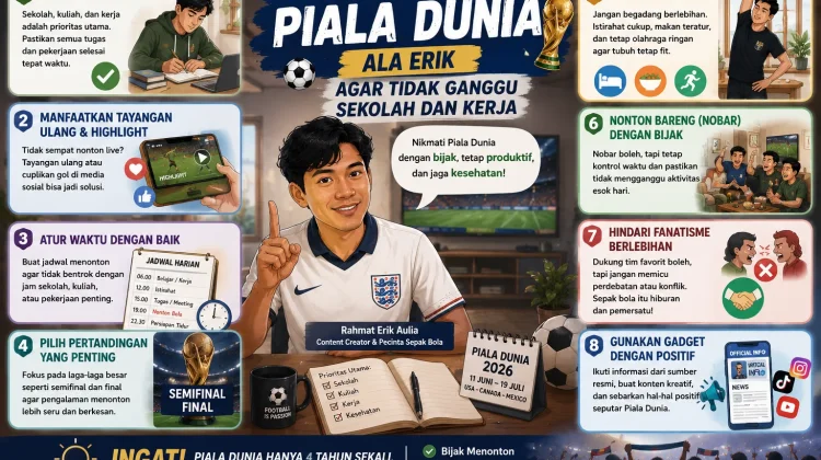 Tips Menonton Piala Dunia ala Erik agar Tidak Ganggu Sekolah dan Kerja