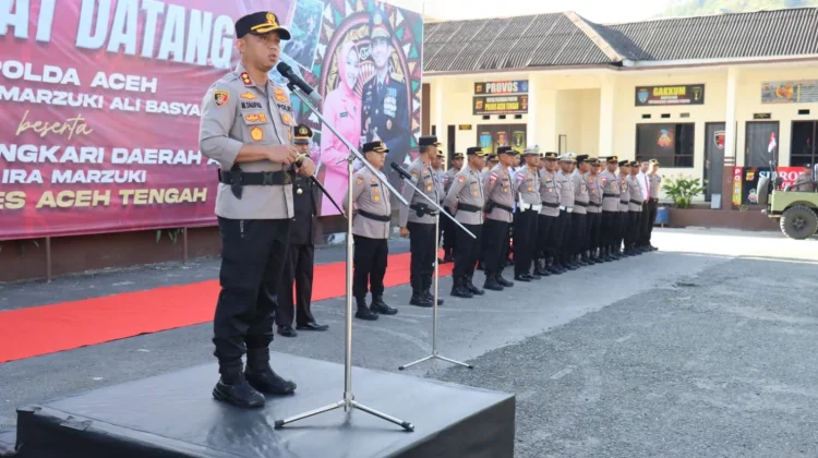 Kapolres Aceh Tengah Pimpin Upacara Purna Bakti Personil