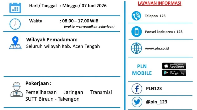 Sehari tanpa Listrik, PLN Lakukan Pemeliharaan Besar di Aceh Tengah