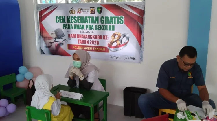 HUT Bhayangkara, Polres Aceh Tengah Gelar Pemeriksaan Gratis