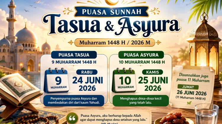 Kapan Puasa Tasua dan Asyura 1448 H? Ini Jadwal dan Niatnya