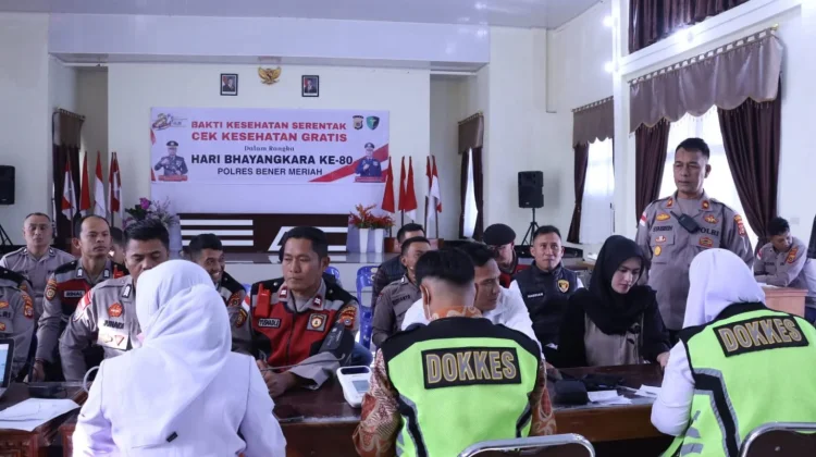 Sambut Hari Bhayangkara, Polres Bener Meriah Gelar Pemeriksaan Kesehatan Gratis