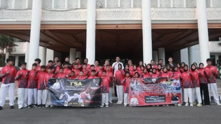 Sekda Aceh Lepas 43 Atlet TSA ke Kejuaraan Taekwondo Nasional 2026