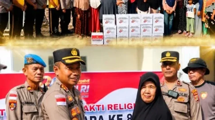 HUT  Bhayangkara, Polres Bener Meriah Salurkan Bantuan Sosial dan Peralatan Masjis