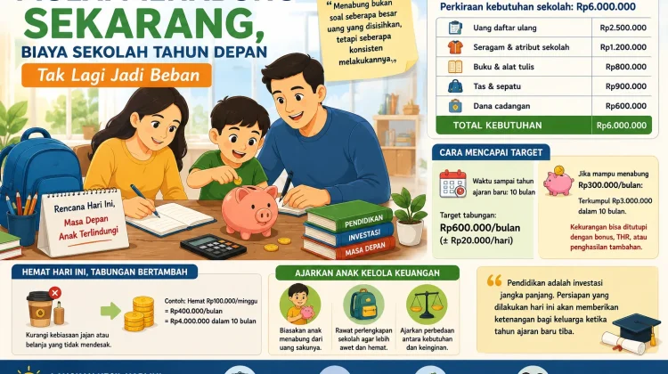 Mulai Menabung dari Sekarang, Biaya Sekolah Tahun Depan Tak Lagi Jadi Beban
