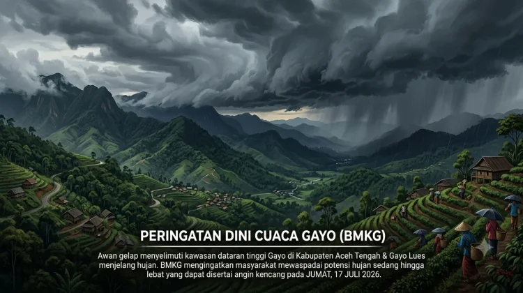 BMKG Ingatkan Hujan Lebat di Aceh Tengah dan Gayo Lues