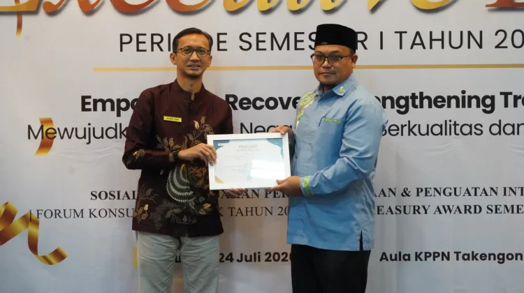 Kemenag Aceh Tengah Raih Terbaik II IKPA pada Gayo Treasury Award Semester I TA 2026