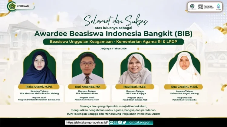 Empat Dosen IAIN Takengon Raih Beasiswa Indonesia Bangkit 2026 untuk Studi Doktor
