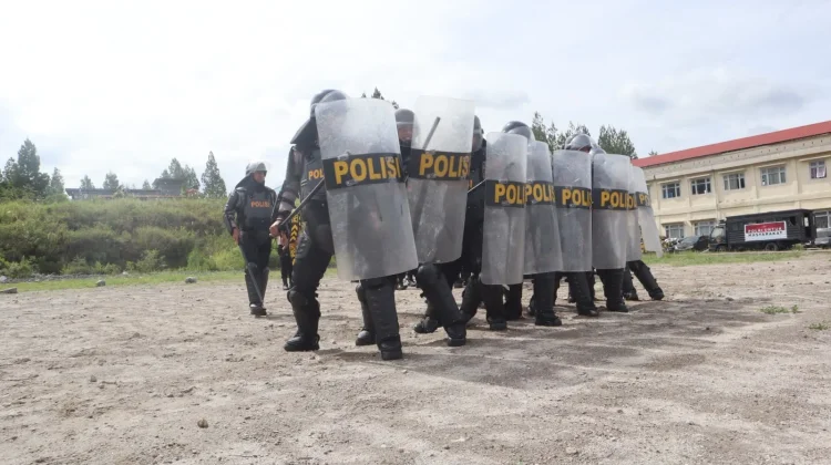 Personil Polres Bener Meriah Latihan Dalmas
