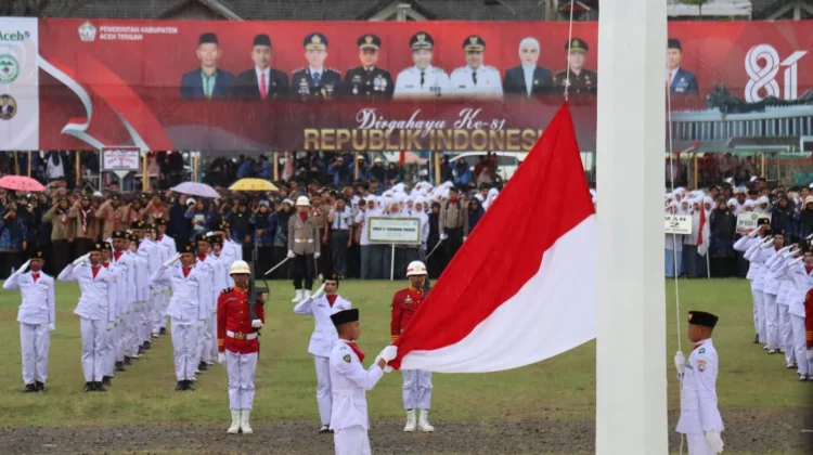 Kapolres Aceh Tengah Hadiri Upacara Penurunan Bendera HUT RI ke-81