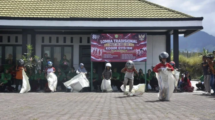 Kodim 0119/BM Gelar Lomba Tradisional Semarakkan HUT ke-81 Kemerdekaan RI