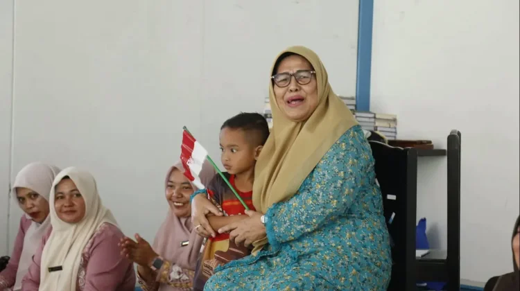 Bunda PAUD Bener Meriah Kunjungi Layanan PAUD di Huntara Tunyang