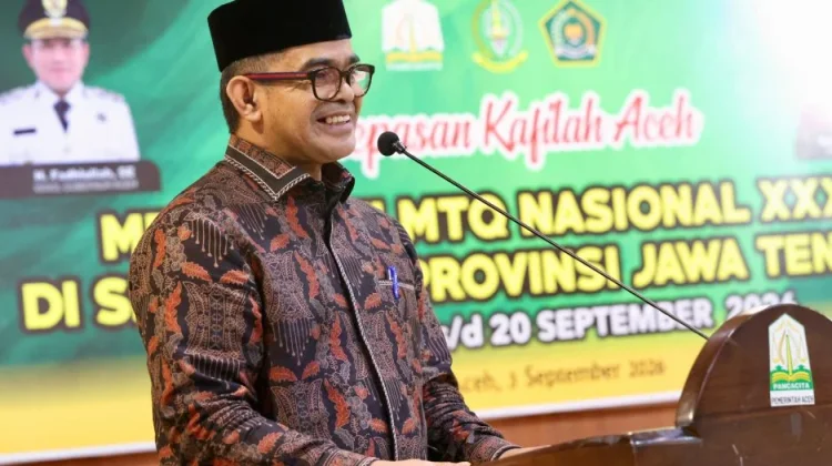 Plt. Sekda Lepas Kafilah Aceh Mengikuti MTQ Tingkat Nasional ke-31