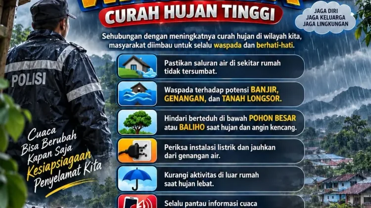 Polres Bener Meriah Imbau Masyarakat Waspada Menghadapi Curah Hujan Tinggi