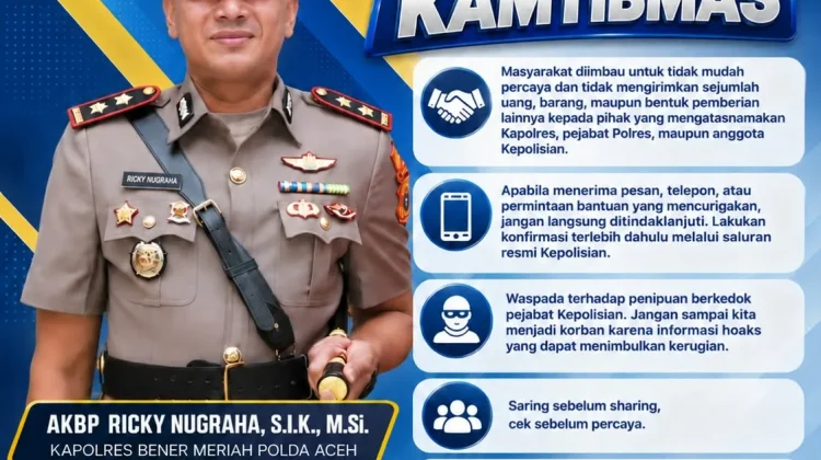 Polres Bener Meriah Imbau Masyarakat Waspada Penipuan