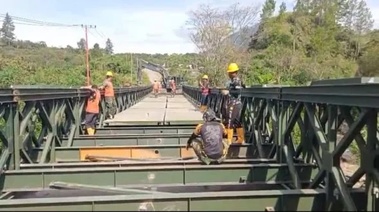 Progres Pembangunan Jembatan Bailey di Bale Redelong Capai 90 Persen