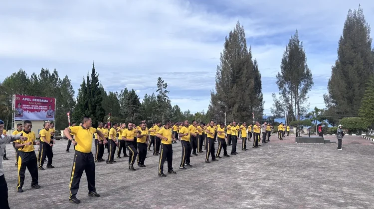 Semarak HUT Lalu Lintas Polri ke-71, Polres Bener Meriah Gelar Senam Bersama