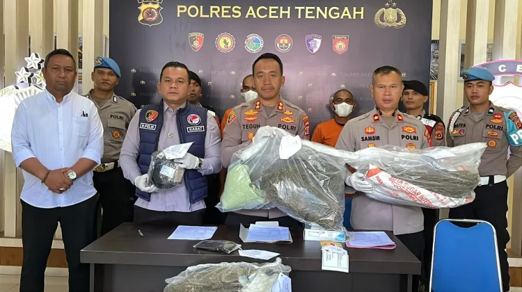Polres Aceh Tengah Bongkar Peredaran 22,8 Kilogram Ganja