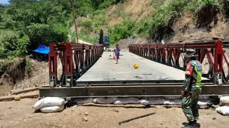 Pembangunan Jembatan Bailey Blang Panu Capai 97%