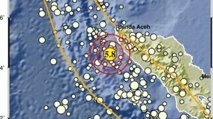 Gempa Magnitudo 5,8 Guncang Aceh, Getaran Dirasakan hingga Banda Aceh