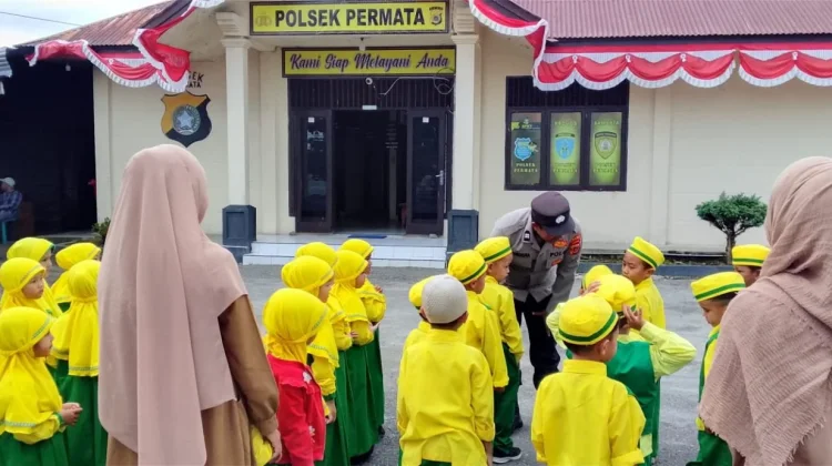 Polsek Permata Sambut Ceria Outing Class Murid TK, Kenalkan Polisi Sejak Usia Dini